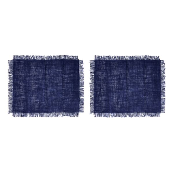 Mikasa Rectangle 45 x 35cm Jute Placemats, Set of 2, Navy